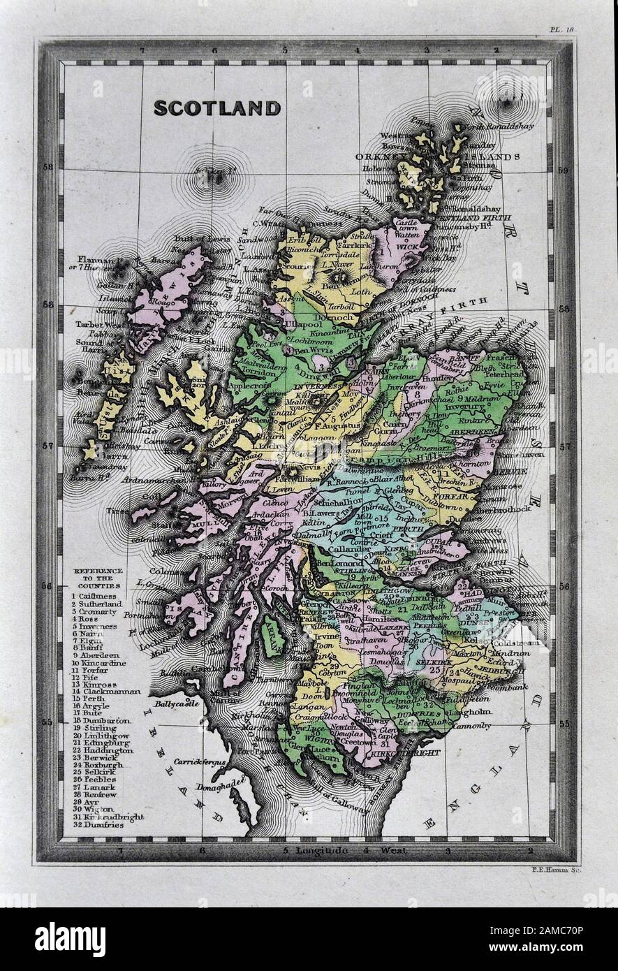 1834 Carey site Ecosse Edimbourg Glasgow Inverness Loch Ness Orkney Islands Banque D'Images