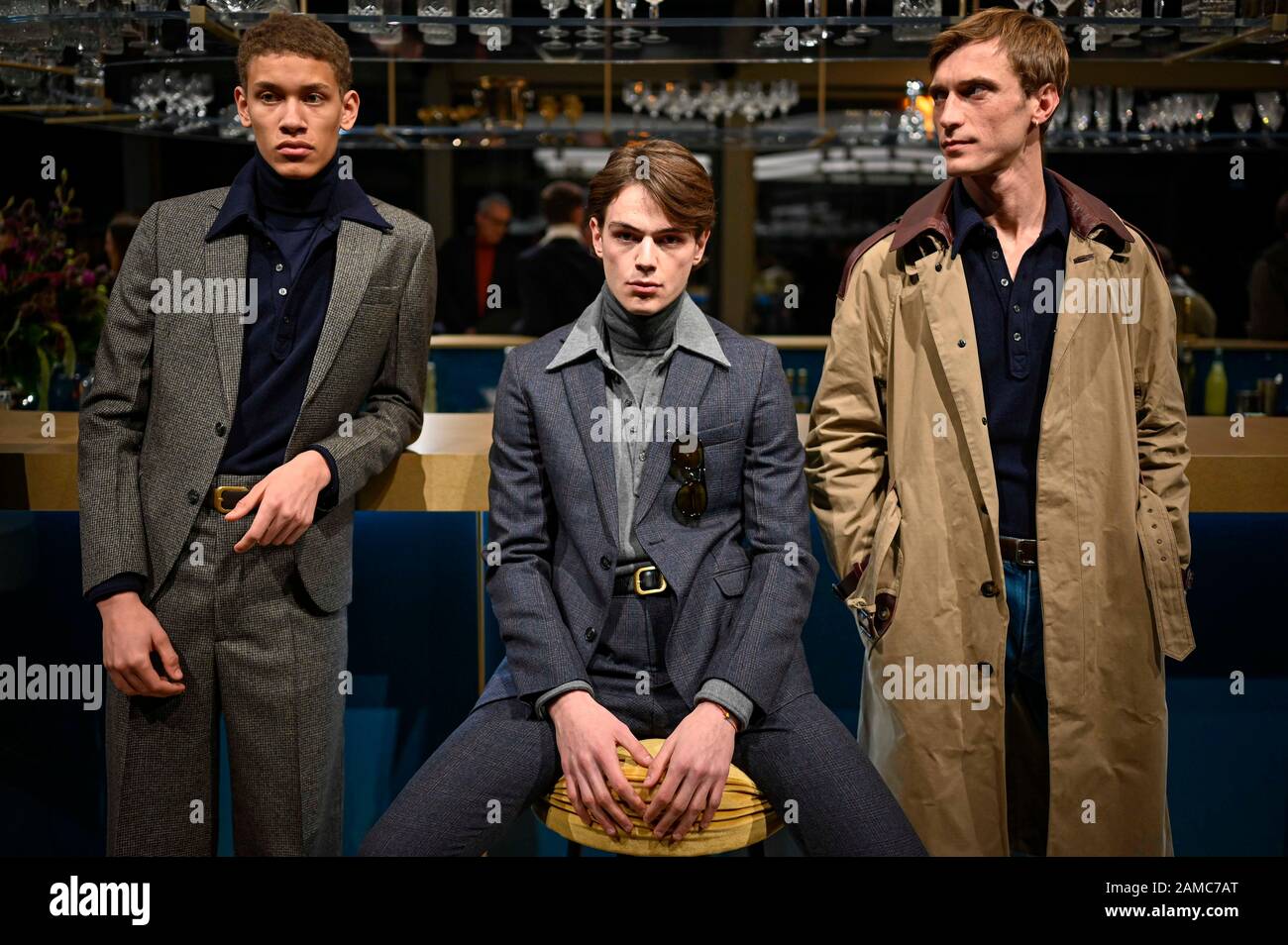 Milan, Italie. 12 janvier 2020. Milan, Milan Fashion Week, Homme Automne Hiver 2020/2021. Milan – Mode Pour Homme Automne Hiver 2020/21. Présentation De La Photo De Tod: Modèle Crédit: Agence De Photo Indépendante/Alay Live News Banque D'Images