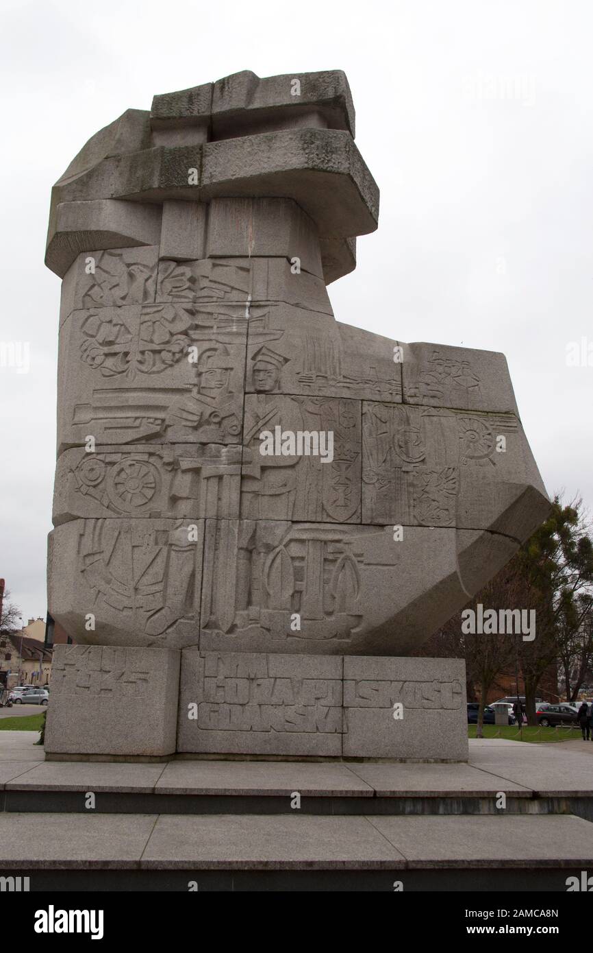 Monument aux défenseurs de la ville, commémorant ceux qui sont morts pour la Pologne du massacre de Gdansk 1308 à la seconde Guerre mondiale Gdansk, Pologne Banque D'Images