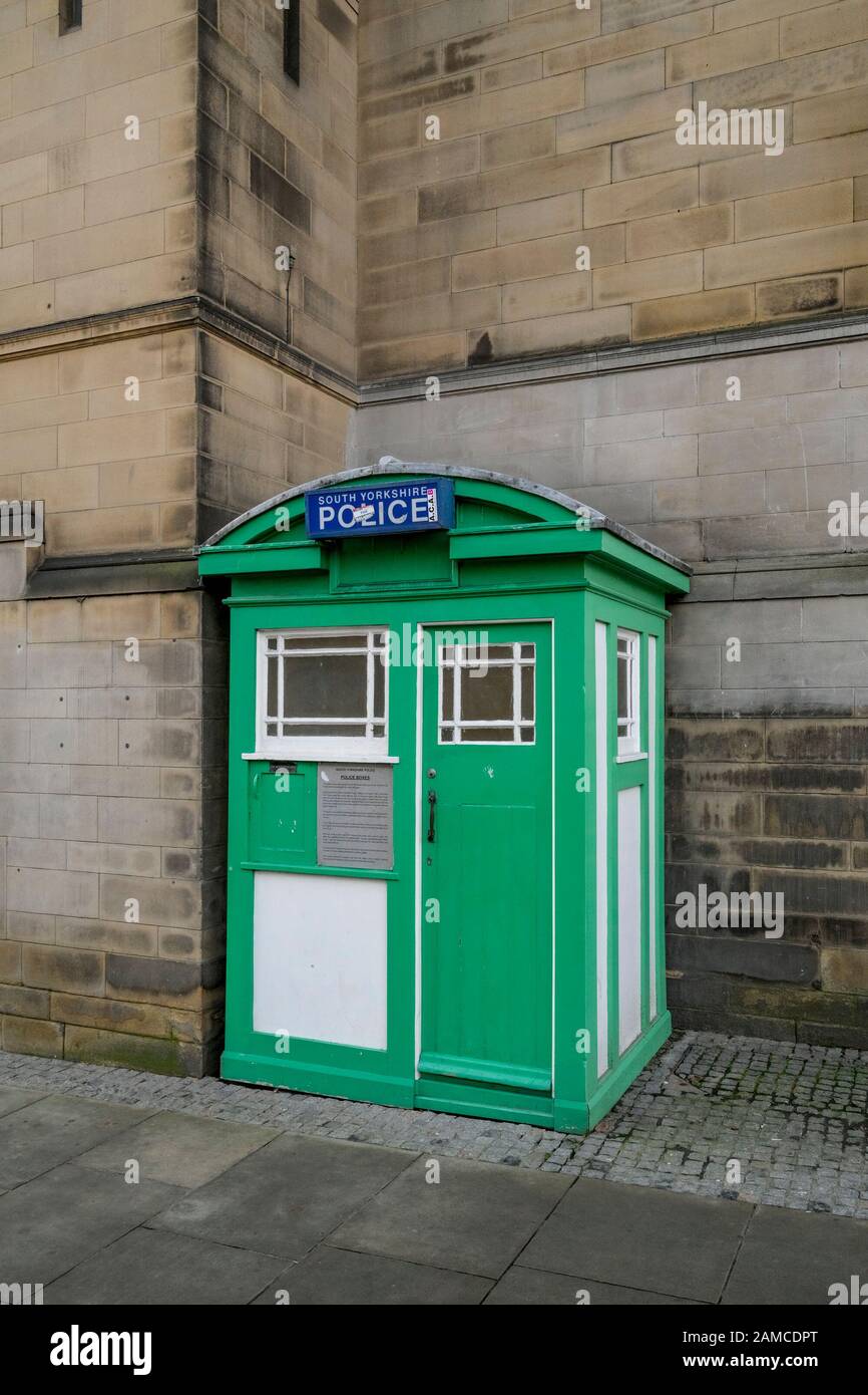 Dernière Police Box, Sheffield, Yorkshire Du Sud, Angleterre, Royaume-Uni Banque D'Images