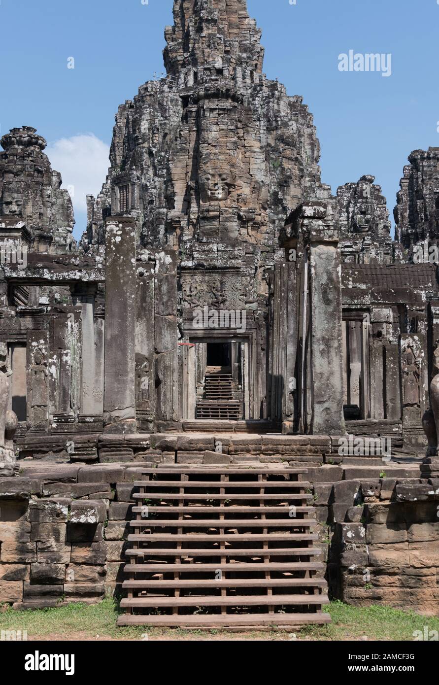 Temple Bayon dans la région d'Angkor Wat (Cambodge) Banque D'Images