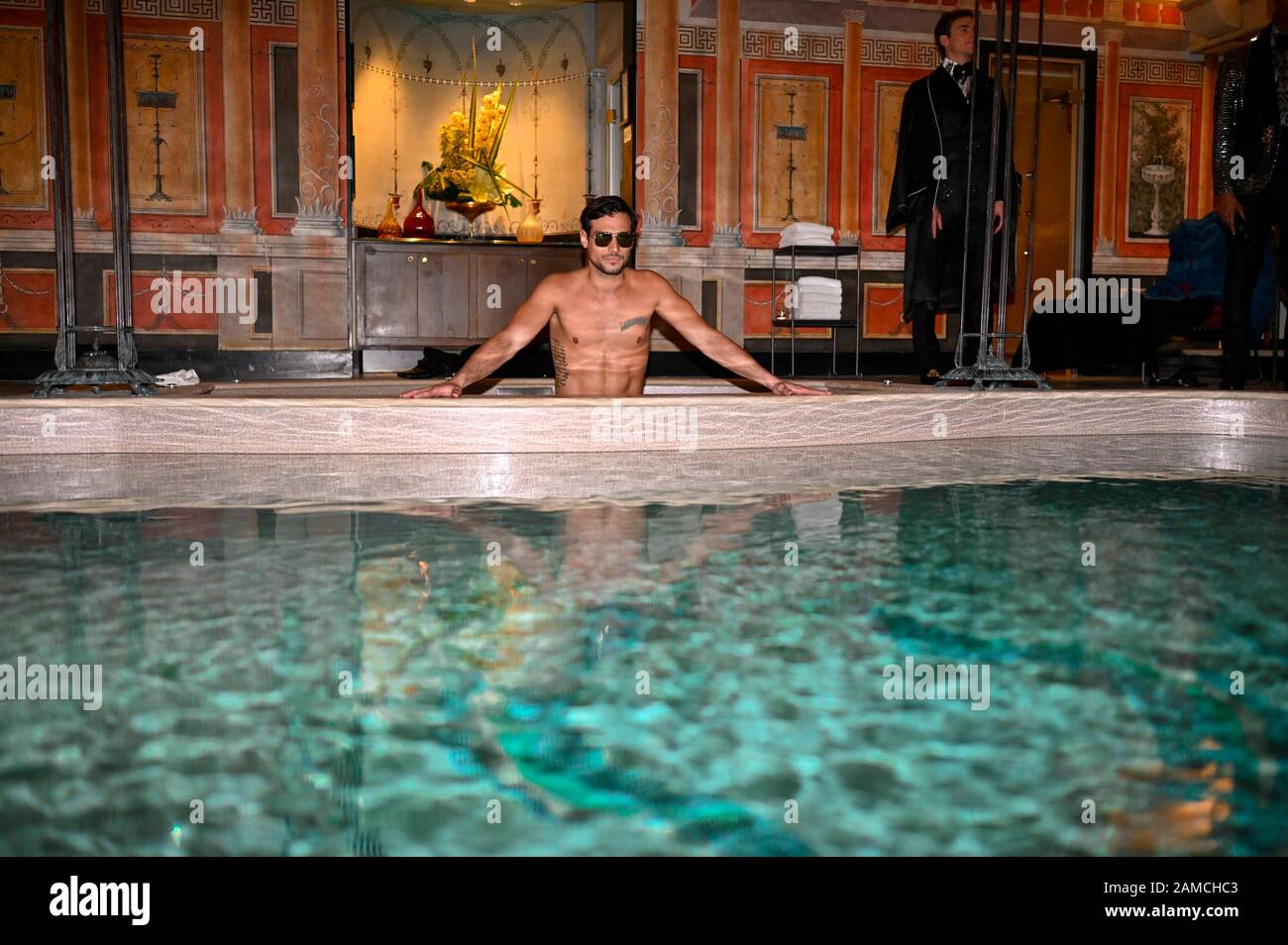 Milan, Italie. 12 janvier 2020. Milan, Milan Fashion Week, Homme Automne Hiver 2020/2021. Milan – Mode Pour Homme Automne Hiver 2020/21. Milliardaire En Photo: Modèle De Crédit: Agence De Photo Indépendante/Alay Live News Banque D'Images