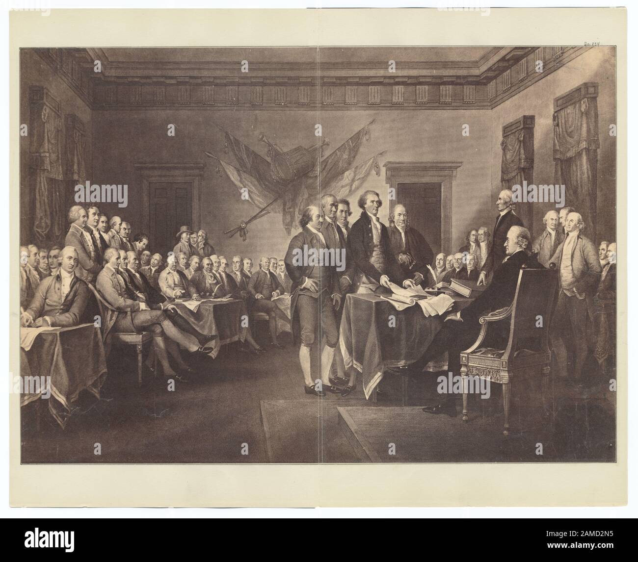 Signature de la Déclaration d'indépendance les numéros de volume indiqués ici font référence aux numéros de volume originaux de la publication, et non à ceux de la publication de Lossing. Parmi les graveurs figurent Francesco Bartolozzi, Peter S. Duval, Fenner, Sears & Co., H.B. Hall, Peter Maverick Et James Smillie. Titre de la page de titre du volume supplémentaire illustré. E6072; Signature de la Déclaration d'indépendance. Banque D'Images
