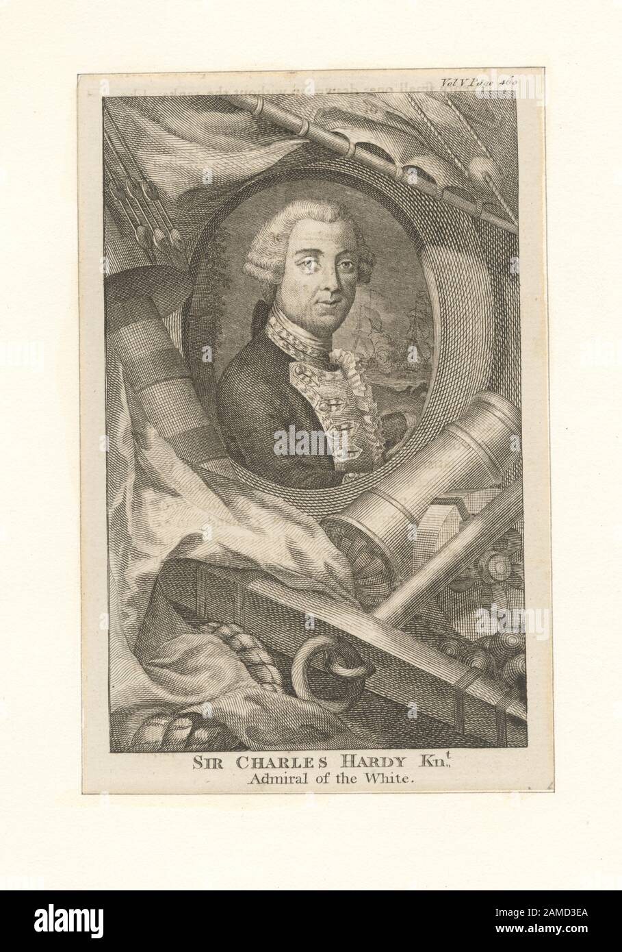 Sir Charles Hardy Knt, amiral des fabricants de machines d'impression blanches, comprend H.B. Hall, J.F.E. Prudhomme et V. Balch. Titre du calendrier de la collection Emmet. EM8850; Sir Charles Hardy Knt., amiral du Blanc Banque D'Images
