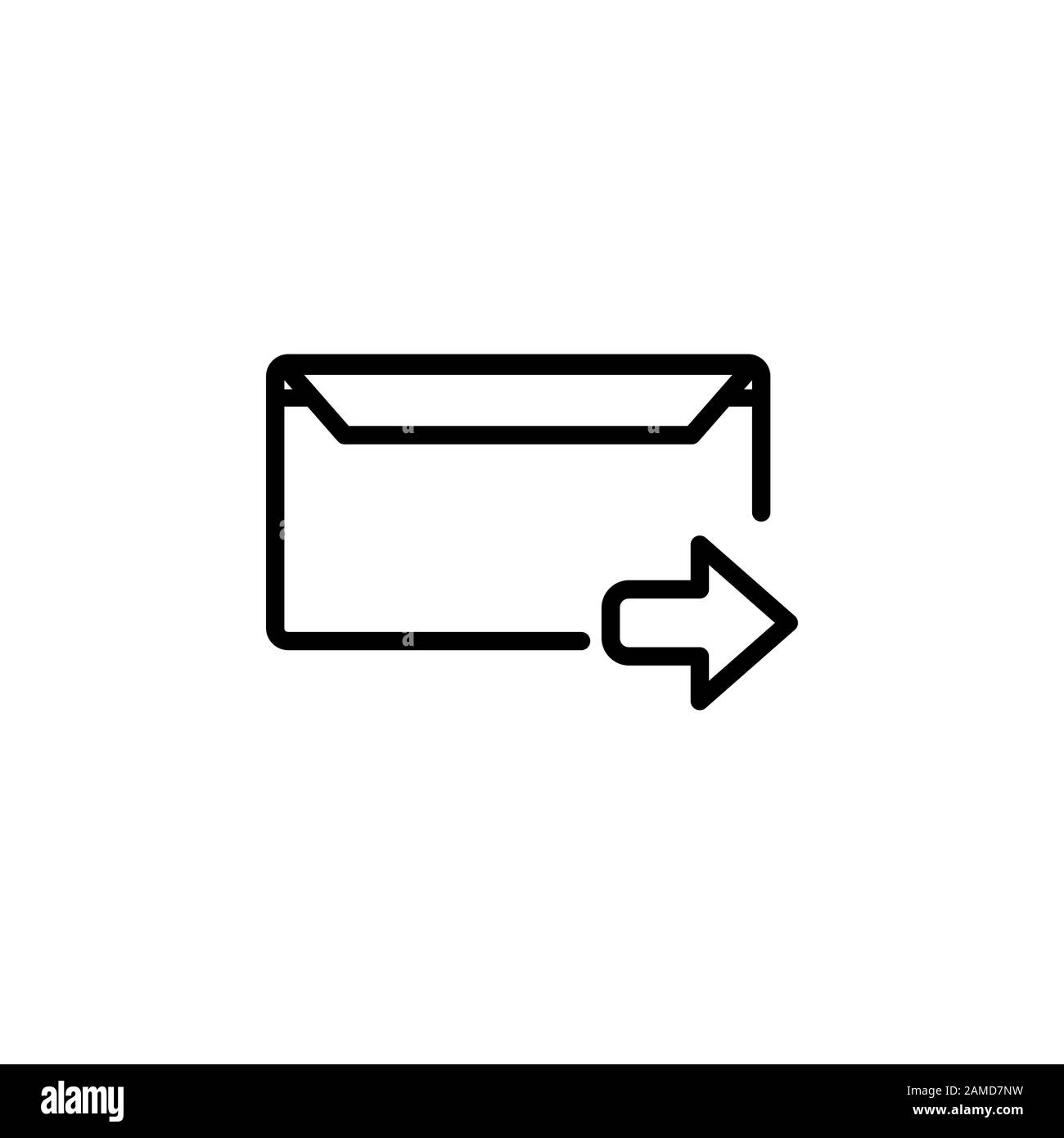 style de ligne de conception d'icône de message, icône d'envoi, logo et modèle de présentation Banque D'Images