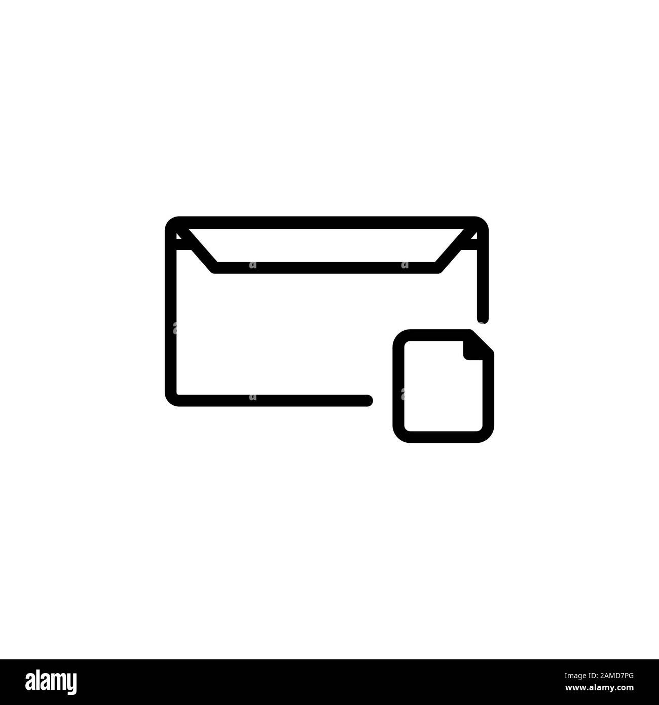 style de ligne de conception d'icône de message, icône de document, logo et modèle de présentation Banque D'Images