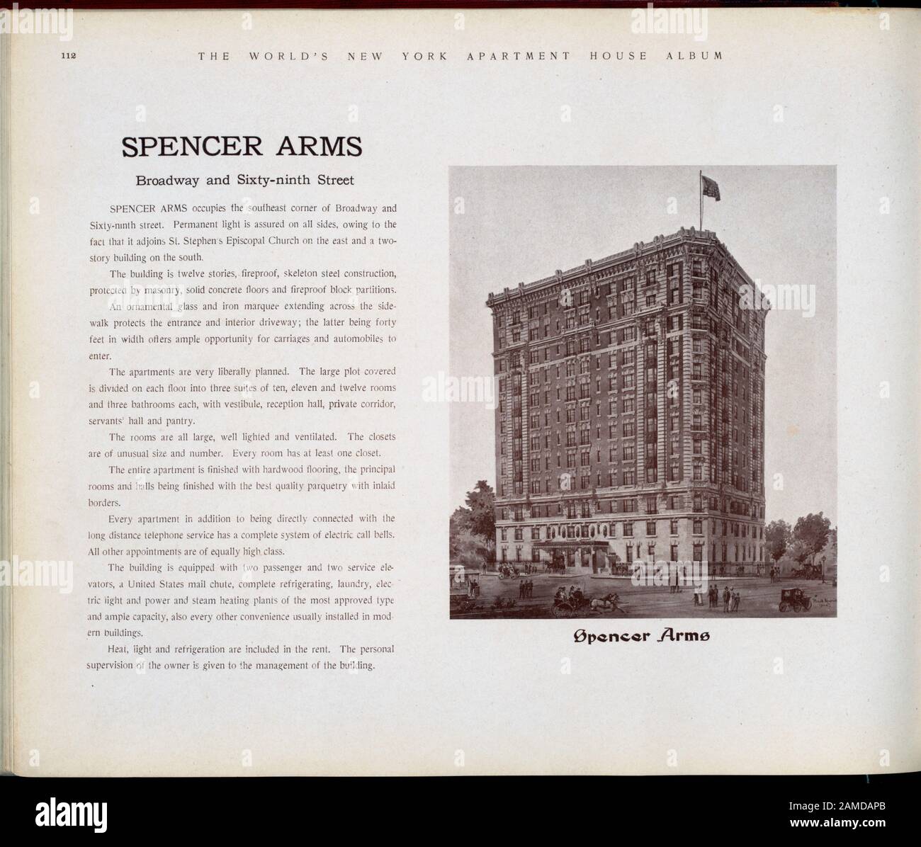 Spencer Arms Broadway Et Sixty-Neuvième Street Spencer Arms. Broadway et Sixty-neuvième rue.; Spencer Arms. Broadway et Sixty-neuvième rue. Banque D'Images