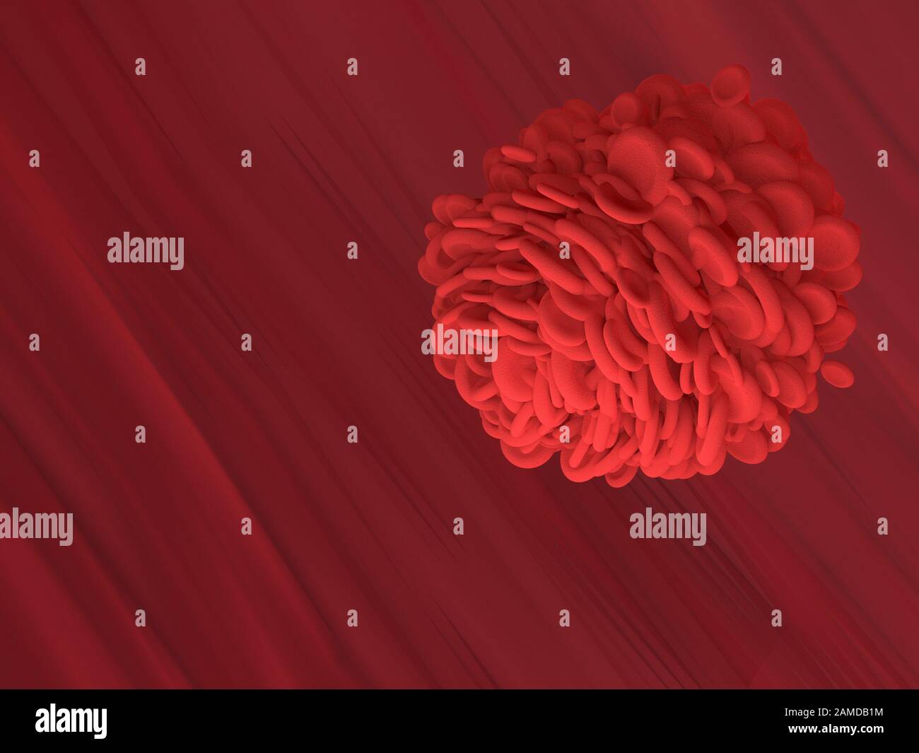 La cellule de sang rouge circule dans le vaisseau sanguin du corps. Graphique scientifique pour l'éducation scolaire. Rendu tridimensionnel. Banque D'Images