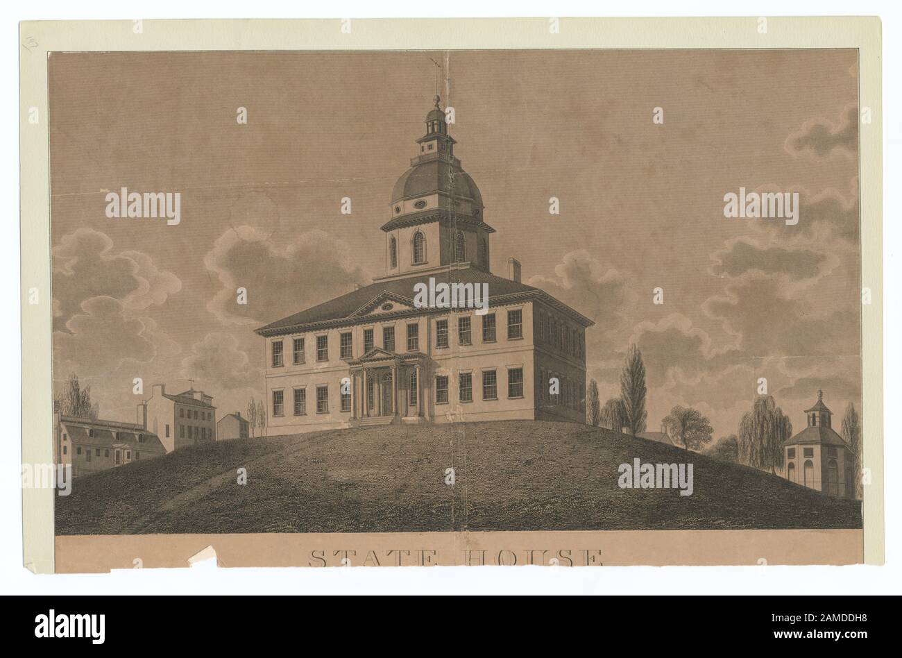 State House les numéros de volume donnés ici se réfèrent aux numéros de volume originaux de la publication, et non à ceux de la publication de Lossing. Parmi les graveurs figurent Francesco Bartolozzi, Peter S. Duval, Fenner, Sears & Co., H.B. Hall, Peter Maverick Et James Smillie. Titre de la page de titre du volume supplémentaire illustré. EM6054 ; Maison d'État. Banque D'Images