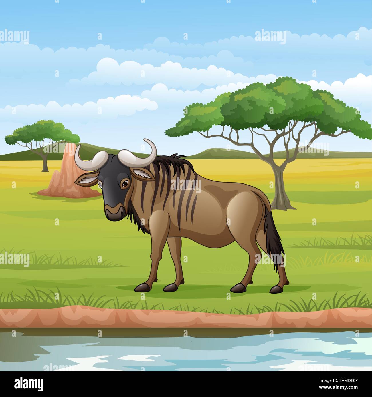 Caricature la plus sauvage de la savane Illustration de Vecteur