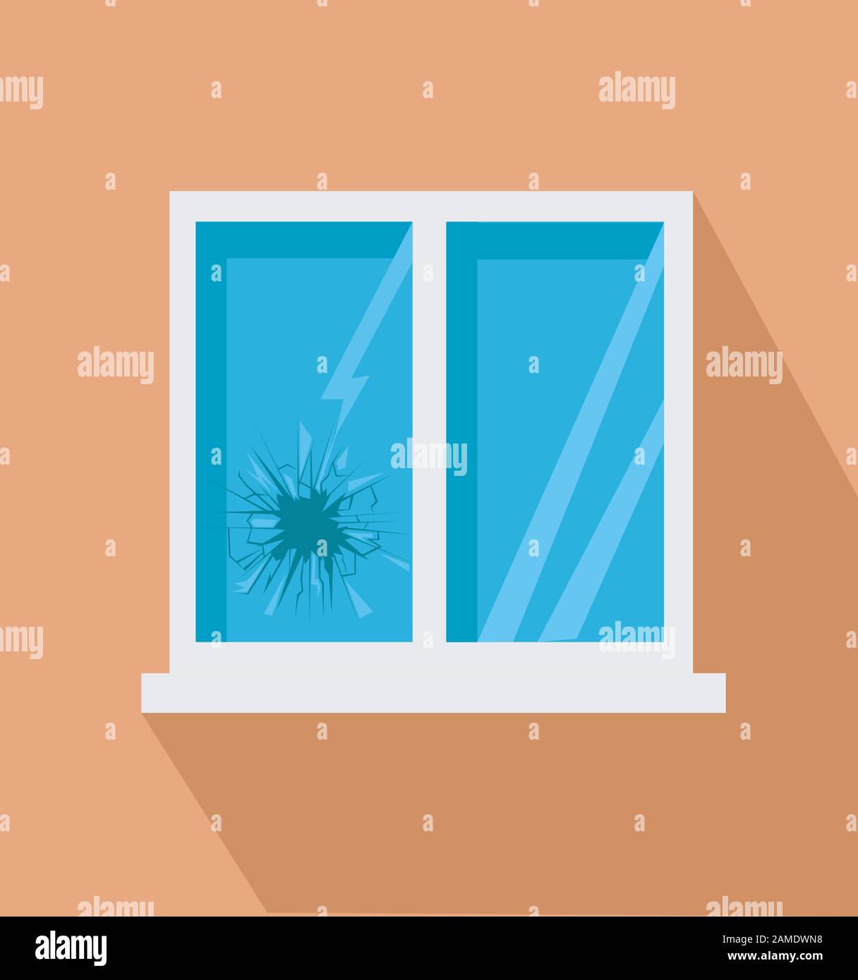 icône de fenêtre cassée dans un style plat Illustration de Vecteur