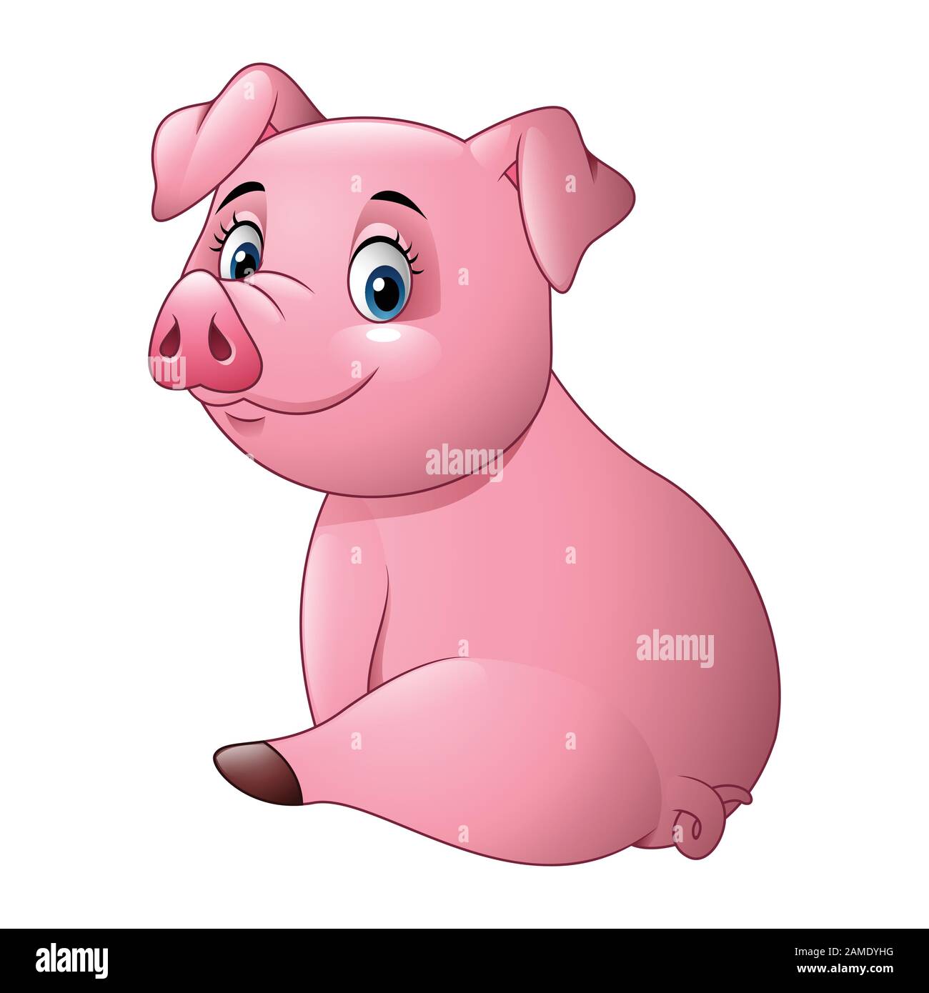 Cartoon adorable bébé cochon Illustration de Vecteur