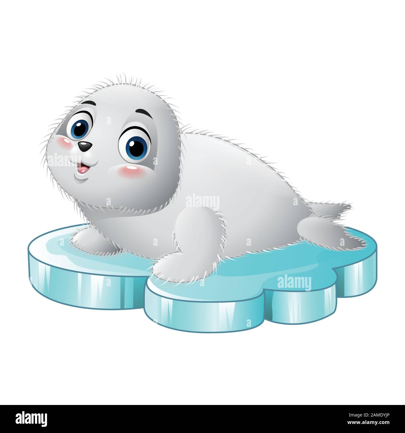 Cartoon Bebe Phoque Sur La Banquise Image Vectorielle Stock Alamy