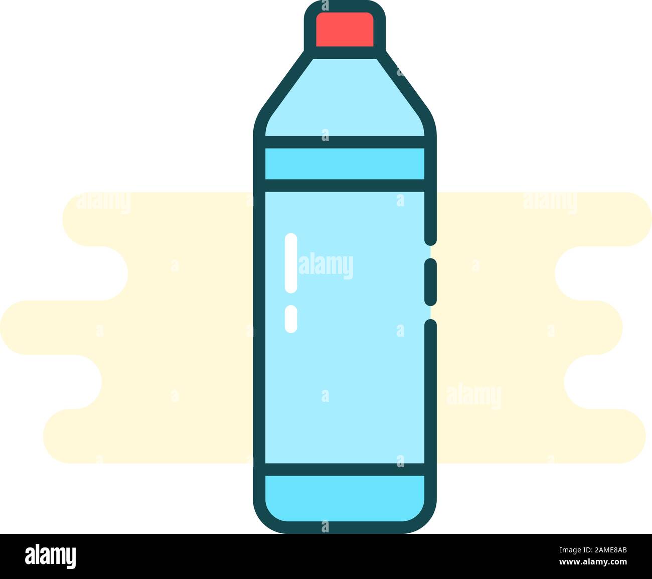 icône de bouteille de dessin animé simple avec de l'eau Illustration de Vecteur