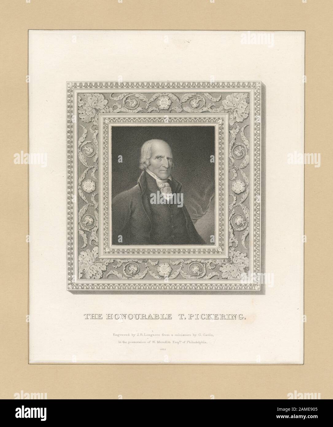 L'honorable T Pickering Comprend des reproductions photomécaniques. Les Graveurs Comprennent Henry Bryan Hall, James Barton Longacre, Albert Rosenthal Et Samuel Sartain. Parmi les dessinateurs figurent David McNeely Stauffer. Titre du calendrier de la collection Emmet. EM9618 Déclaration de responsabilité : J.B. Longacre; L'Honorable T. Pickering Banque D'Images