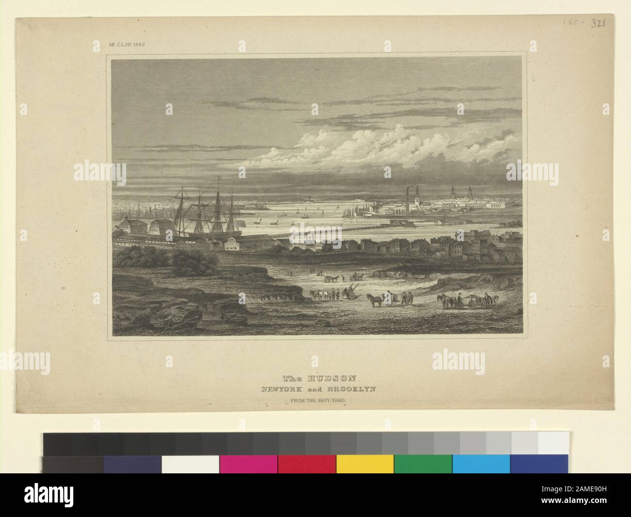 L'Hudson New-York et Brooklyn de la Marine-Yard Date représentée de Weitenkampf. Citation/Référence : Eno 321; L'Hudson. New-York et Brooklyn de la Marine-Yard Banque D'Images