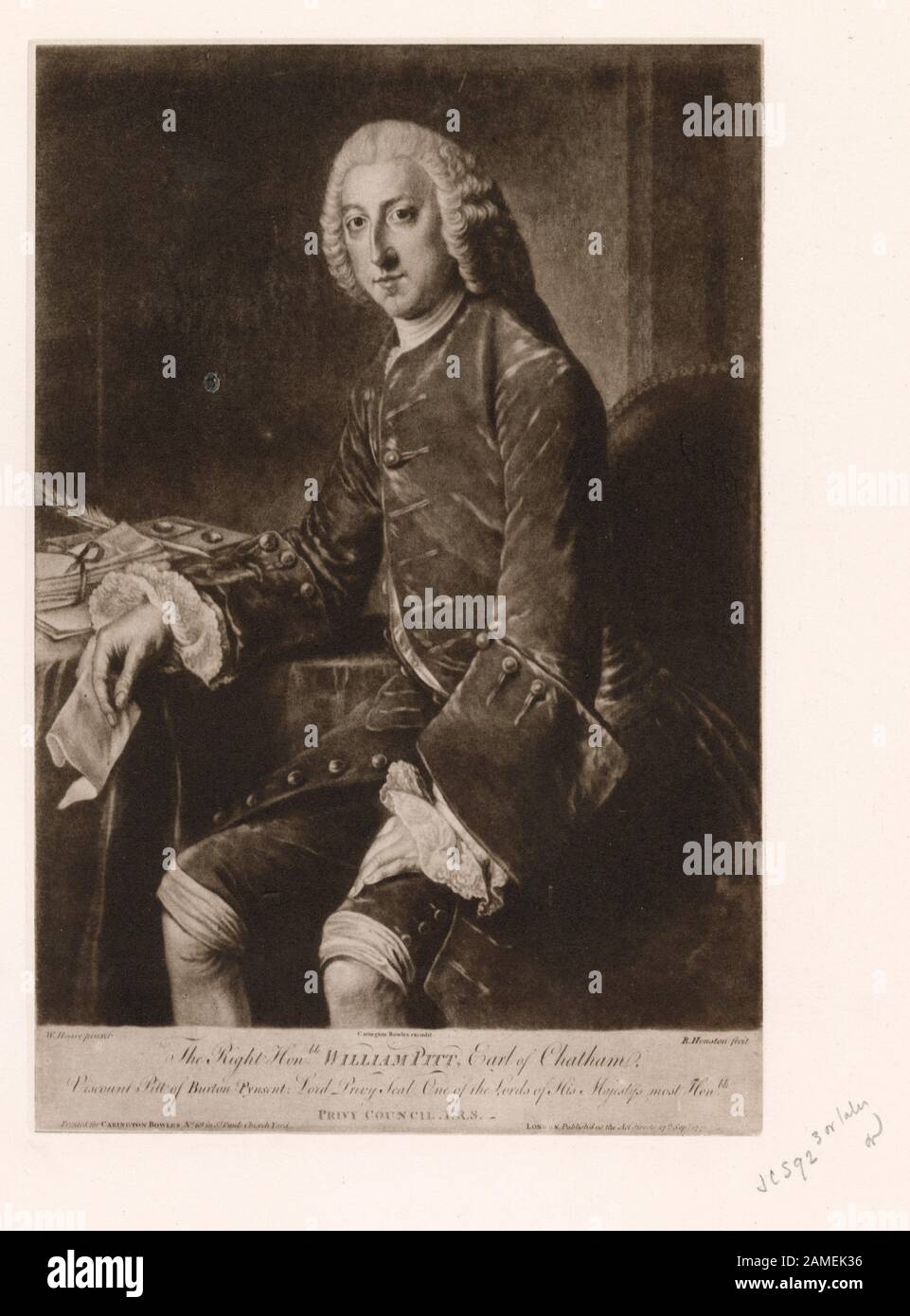 Le Droit Honble William Pitt, Comte De Chatham Em1851; Le Droit Honble. William Pitt, Comte De Chatham. Banque D'Images