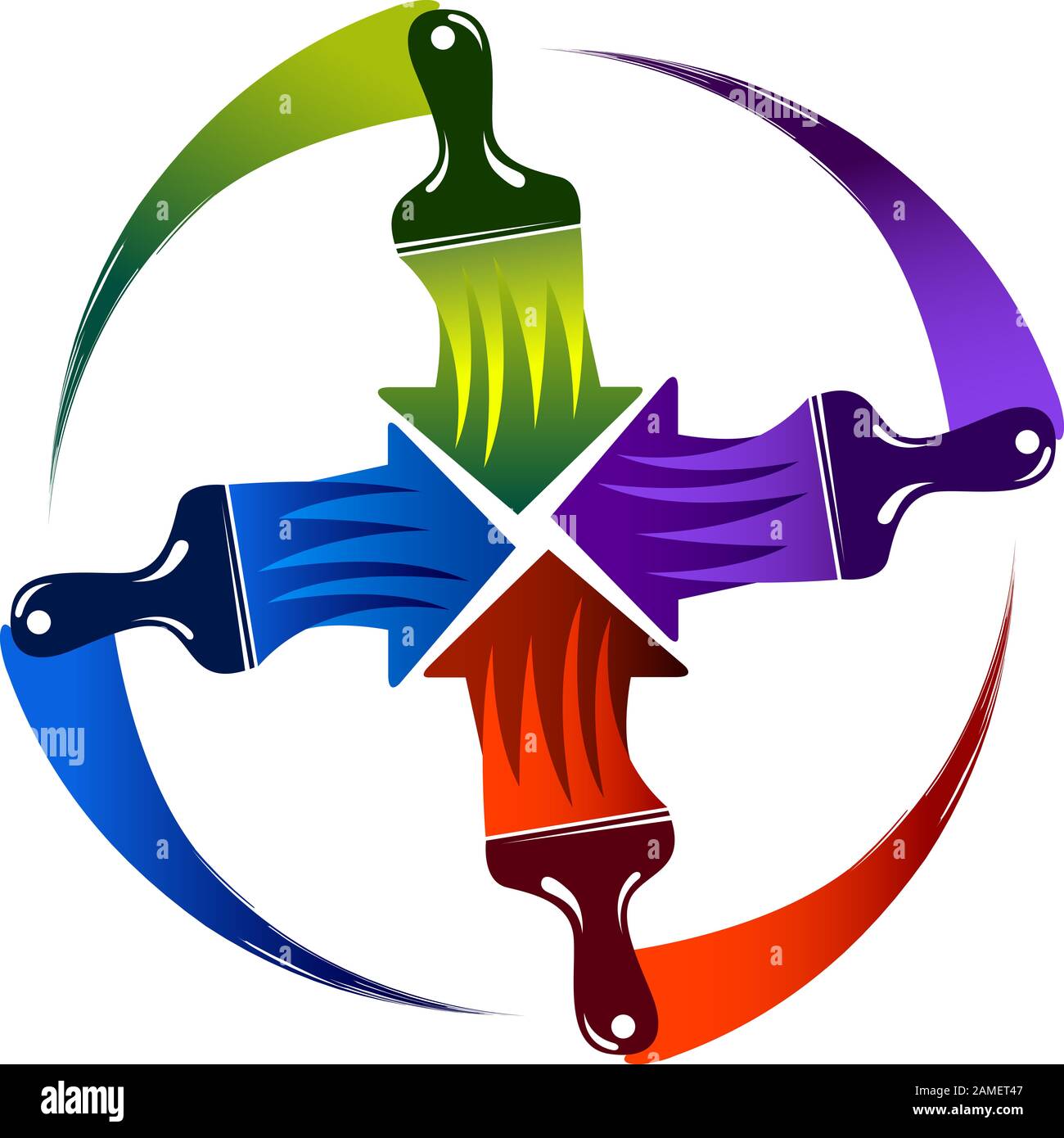 logo pinceau Banque D'Images