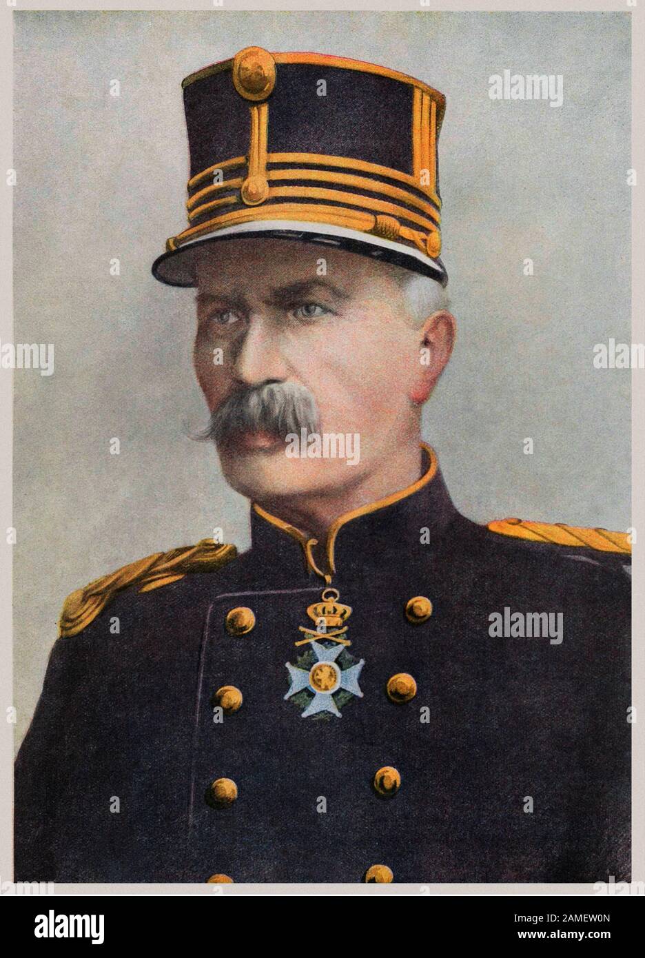 Gérard Mathieu Joseph Georges, comte Leman (1851 – 1920) était un général belge. Il était responsable de l'éducation militaire du roi Albert I de Belg Banque D'Images