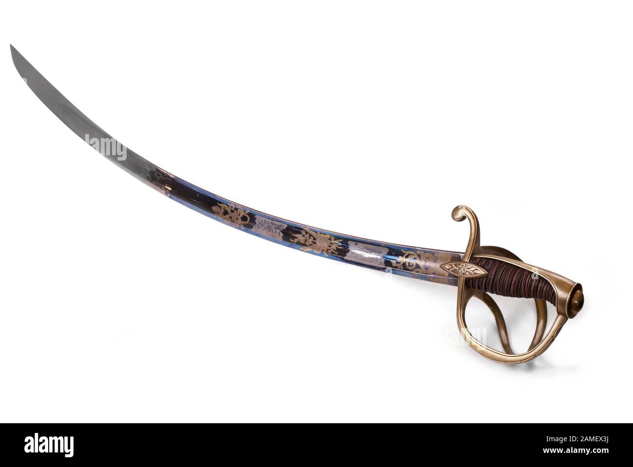 Sabre (sabre).le 19ème siècle. France. Chemin sur fond blanc. Banque D'Images