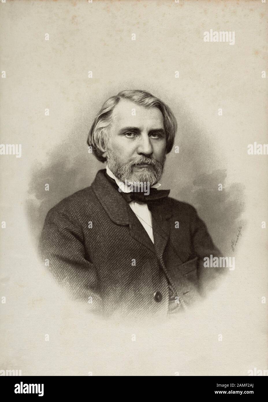 Ivan Sergueïevitch Tourgueniev (1818 - 1883) était un romancier, nouvelliste, poète, dramaturge, traducteur et vulgarisateur de la littérature russe Banque D'Images
