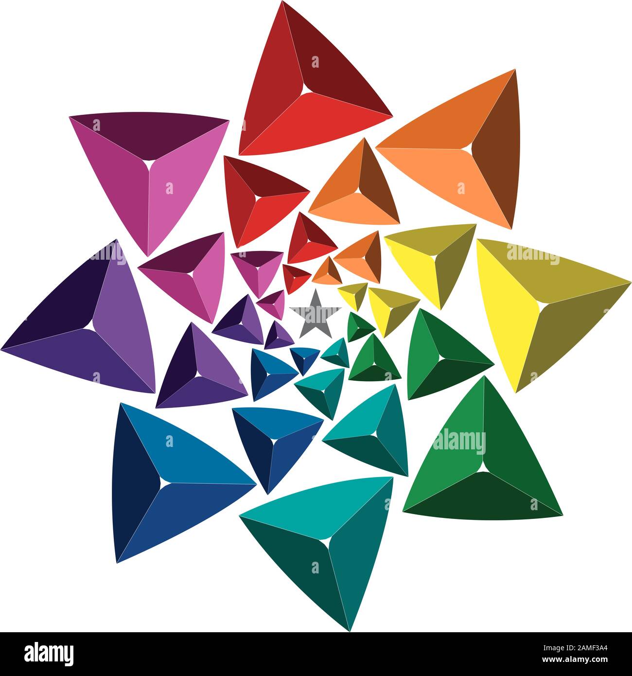 logo en forme d'étoile triangulaire Banque D'Images