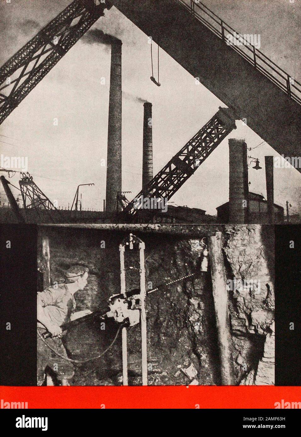 La vie en Union soviétique dans les années 1930. Du livre de propagande soviétique. Extraction du charbon, production du charbon Banque D'Images