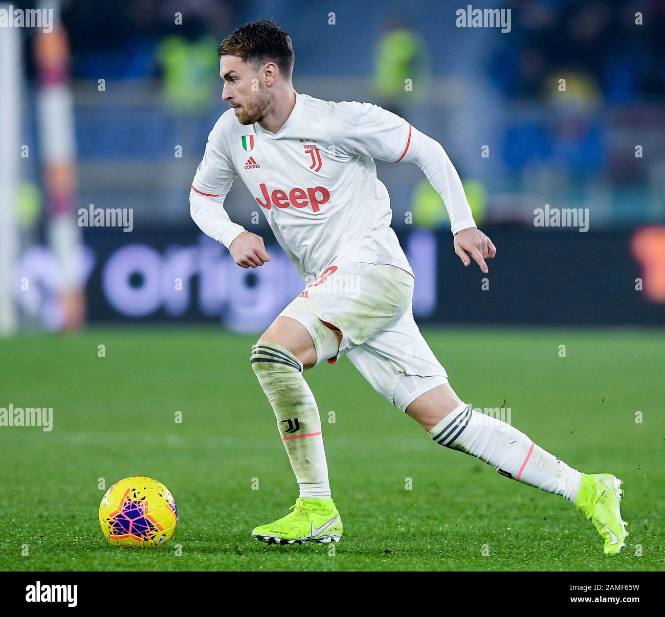 Rome, Italie. 12 janvier 2020. Aaron Ramsey de Juventus lors du match de Serie ENTRE Roma et Juventus à Stadio Olimpico, Rome, Italie, le 12 janvier 2020. Photo De Giuseppe Maffia. Crédit: Uk Sports Pics Ltd/Alay Live News Banque D'Images
