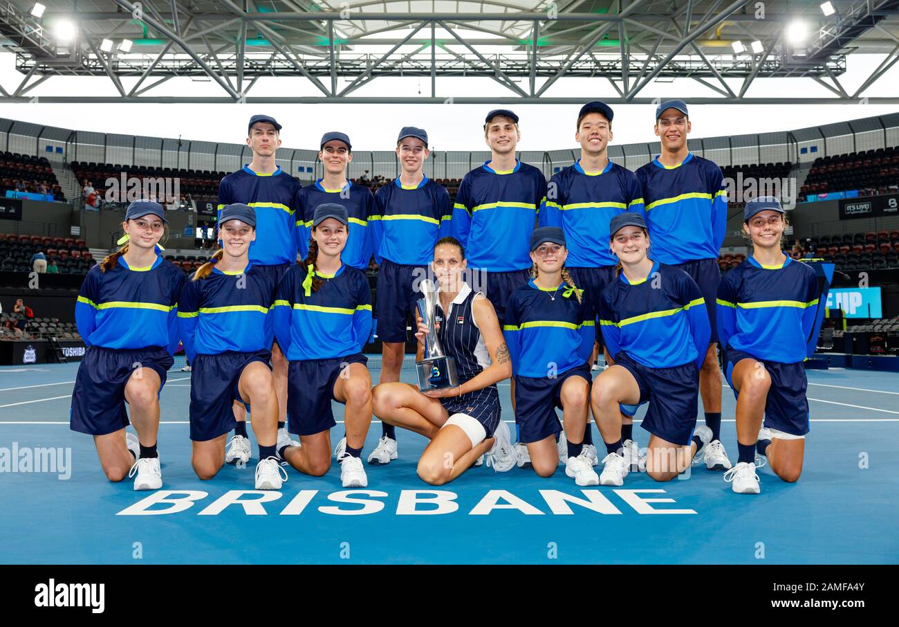 Karolina Pliskova (CZE) remporte le tournoi international WTA de Brisbane en 2020, battant Madison Keys (USA) 4-6, 6-4, 5-7 Banque D'Images