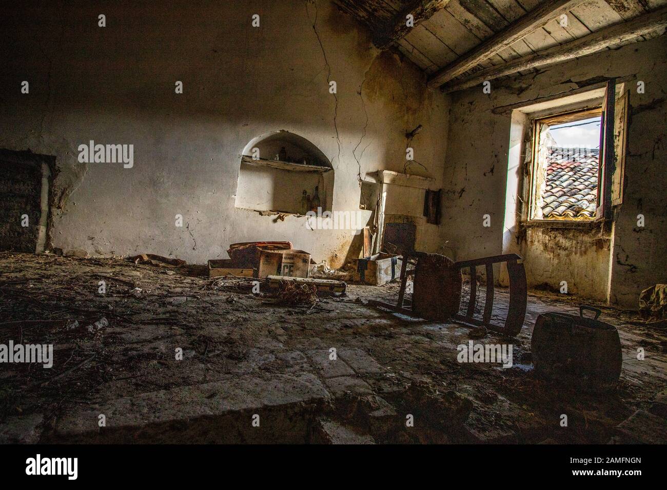 Maison abandonnée, Zungoli, italie Banque D'Images