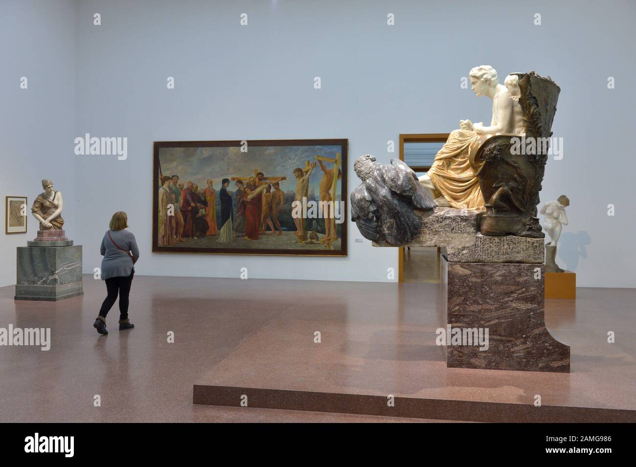 Leipzig, Allemagne. 17 décembre 2019. La sculpture Klinger 'Beethoven' du Musée des beaux-arts de Leipzig est un accrocheur. L'année 2020 marquera à la fois le 250ème anniversaire du compositeur Ludwig van Beethoven et le 100ème anniversaire de la mort de l'artiste Max Klinger (1857-1920). Crédit : Volksmar Heinz/dpa-Zentralbild/ZB/dpa/Alay Live News Banque D'Images