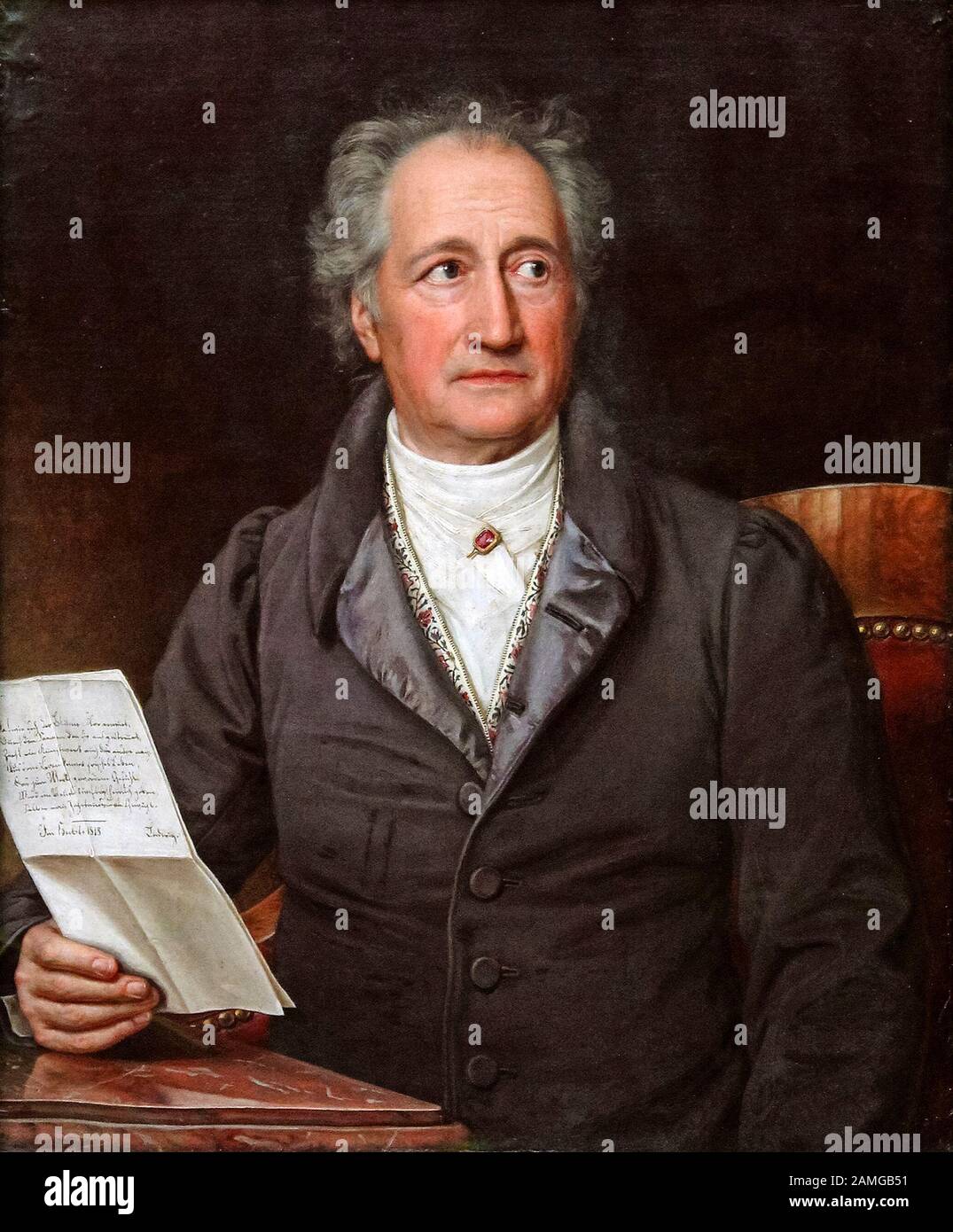 Johann Wolfgang von Goethe (1749-1832) à l'âge de 79 ans, portrait peint par Joseph Karl Stieler, 1828 Banque D'Images