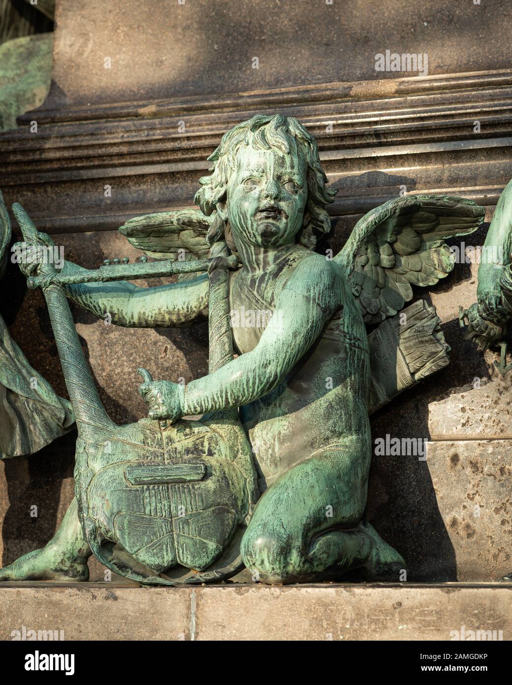 Détail du monument de Ludwig van Beethoven à Vienne (Autriche) en hiver Banque D'Images