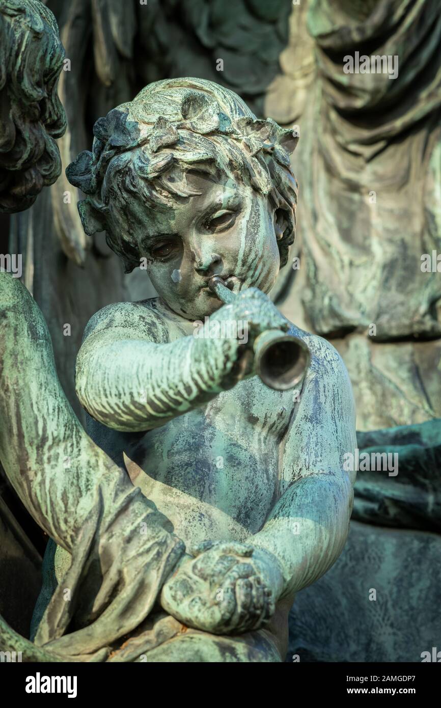 Détail du monument de Ludwig van Beethoven à Vienne (Autriche) en hiver Banque D'Images