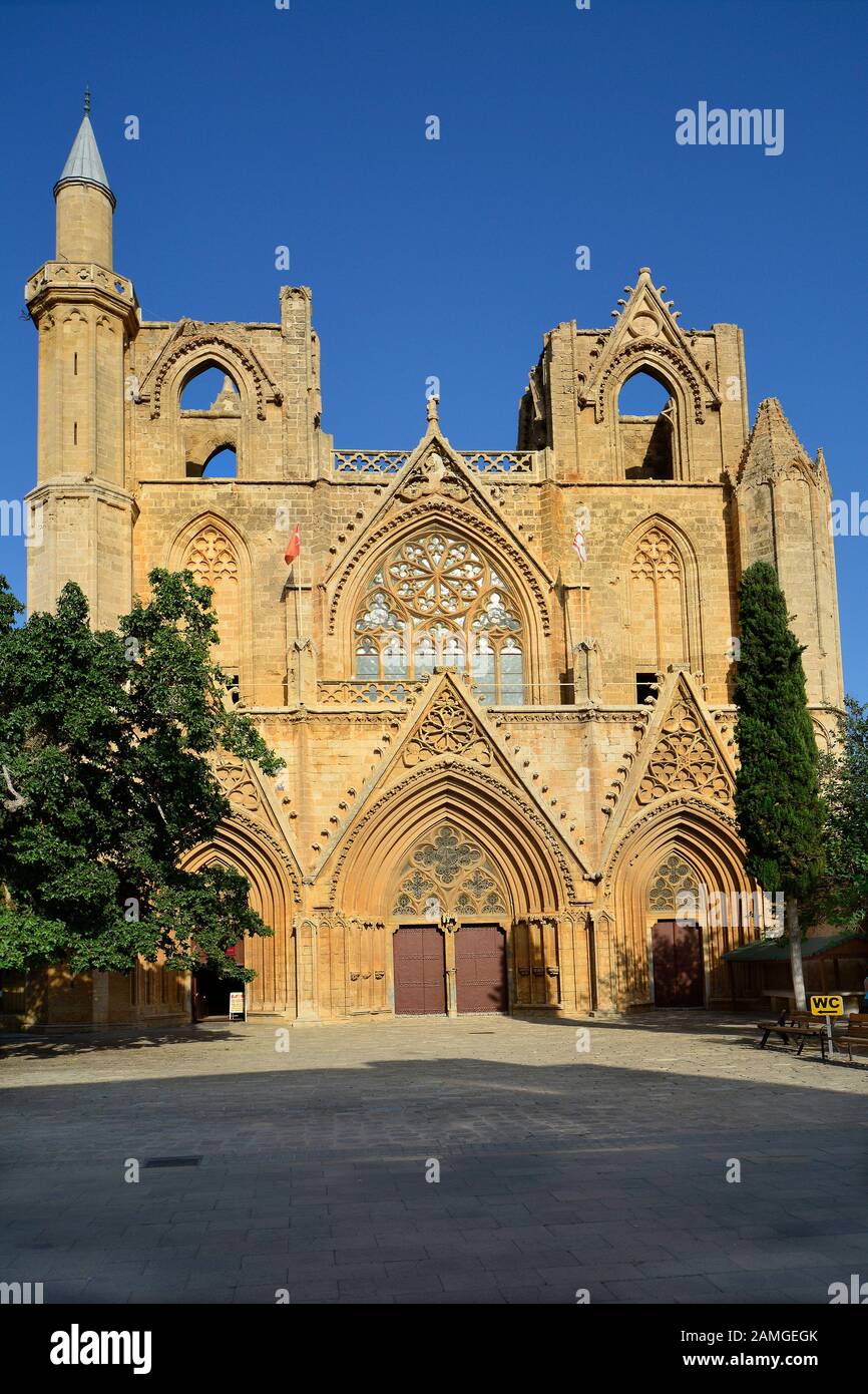 Chypre, Famagousta, Lala Mustafa Pasha mosquée aka cathédrale Saint Nicolas Banque D'Images