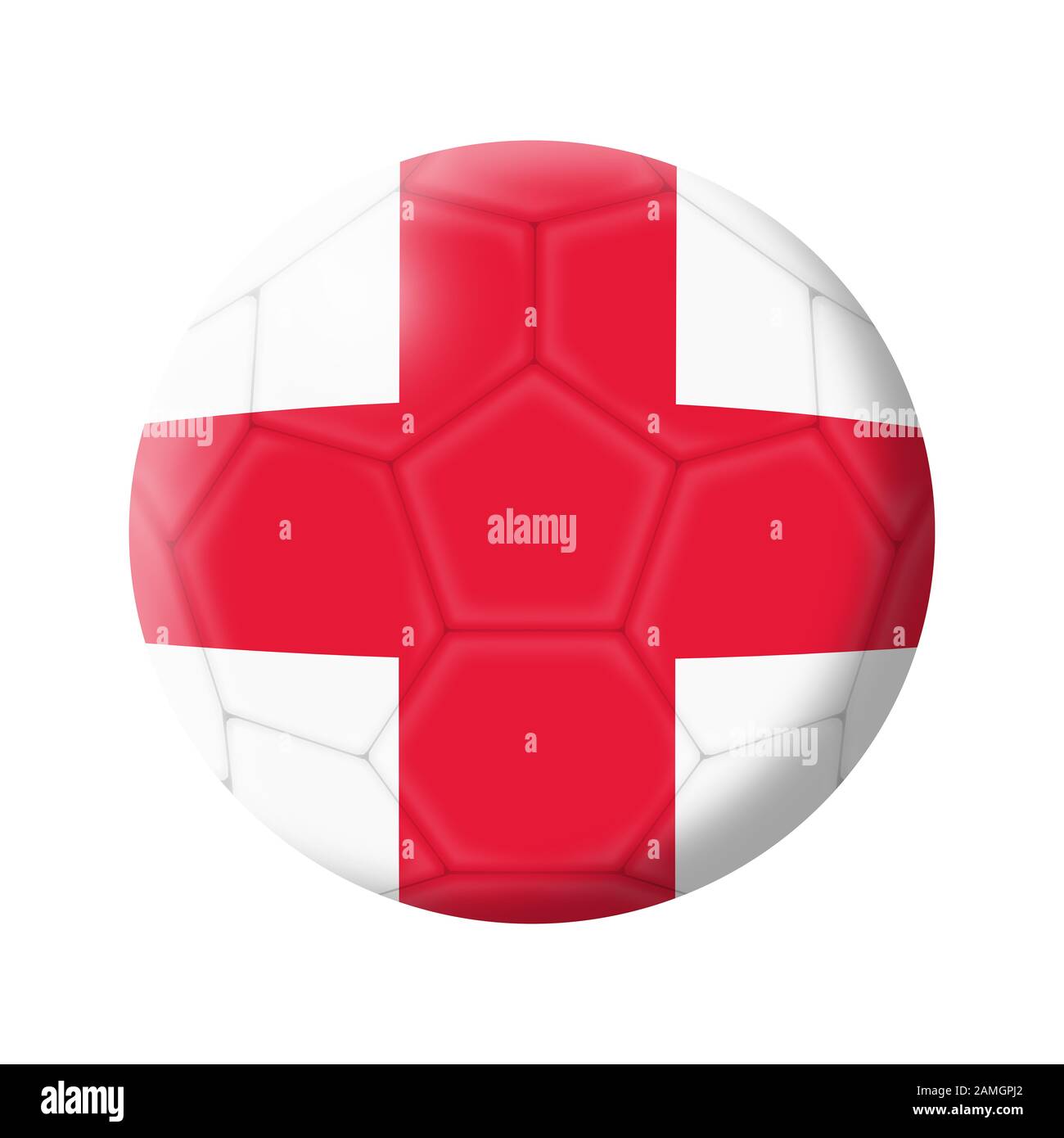 Une illustration de football de football de l'Angleterre isolée sur blanc avec le chemin de découpe Banque D'Images