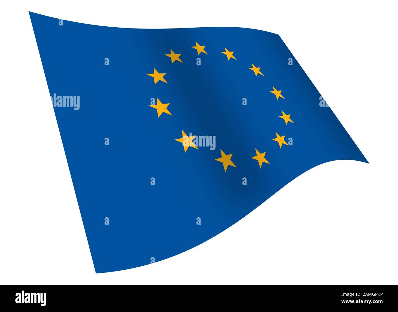 Un graphique de drapeau européen à la pavage isolé sur blanc avec chemin de découpe Banque D'Images