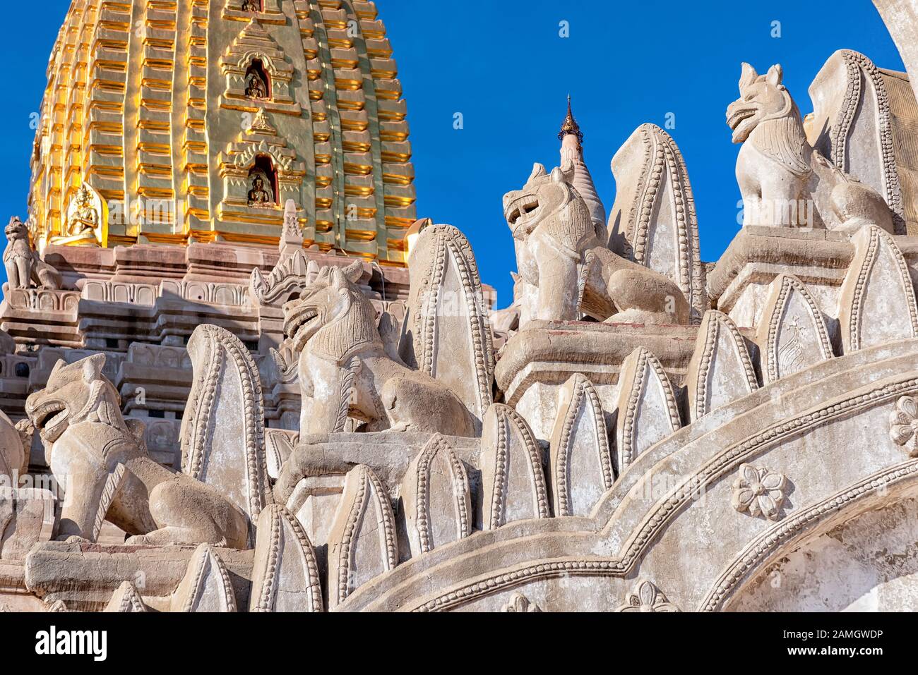Détails de Ananda Temple de Bagan, Myanmar. Ce temple bouddhiste a été construit en 1105 AD, et il est dit d'être une merveille architecturale Banque D'Images