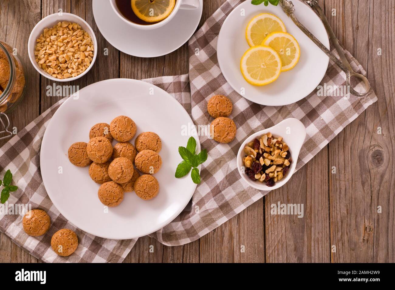 Les biscuits amaretti. Banque D'Images