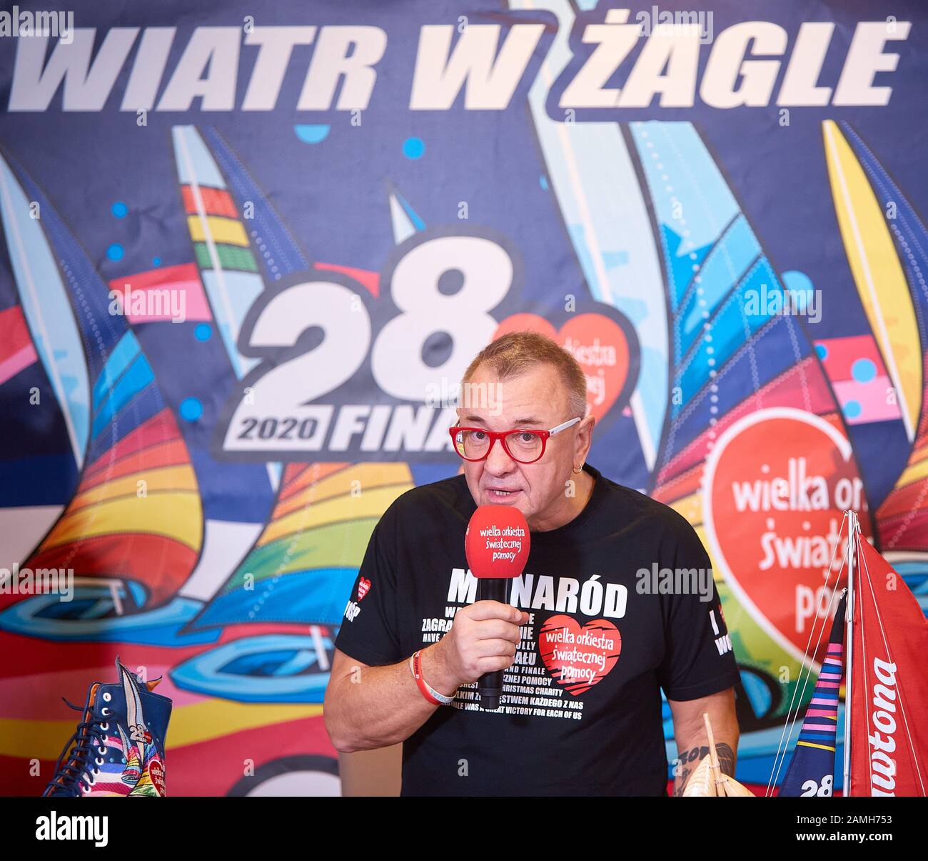 Varsovie, Mazovian, Pologne. 13 janvier 2020. Conférence Résumant La 28ème finale Du Grand Orchestre de la Charité de Noël.JERZY OWSIAK A Déclaré Pendant Le Résumé De la 28ème Grande finale Que L'argent Recueilli en Australie Restera dans Australia.in la photo: Jerzy OWSIAK. Crédit: Hubert Mathis/Zuma Wire/Alay Live News Banque D'Images