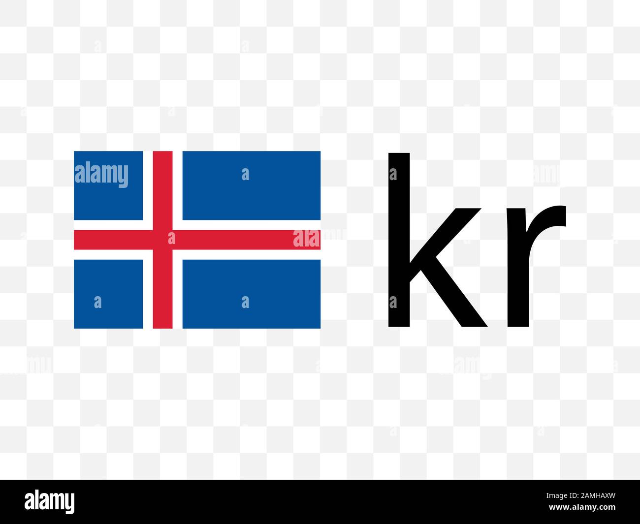 Couronne islandaise, icône de drapeau. Illustration vectorielle, conception plate Illustration de Vecteur