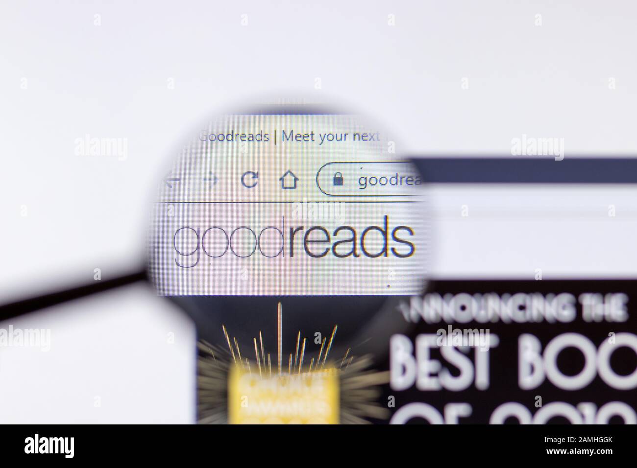 Saint-Pétersbourg, Russie - 10 janvier 2020: Goodreads site web sur l'affichage d'un ordinateur portable avec logo, éditorial illustratif Banque D'Images