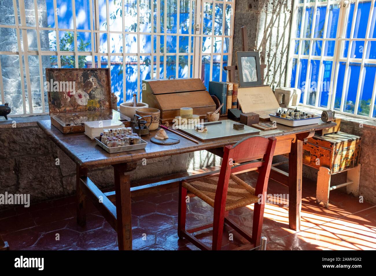 Musée Frida Kahlo, la ville de Mexico. Banque D'Images