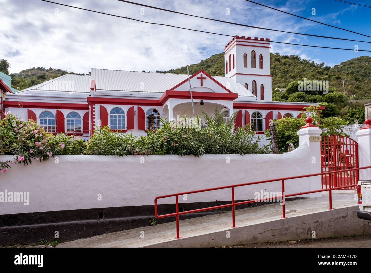 L'église anglicane St Georges, Road Town, Tortola, Îles Vierges britanniques, Antilles, Caraïbes Banque D'Images