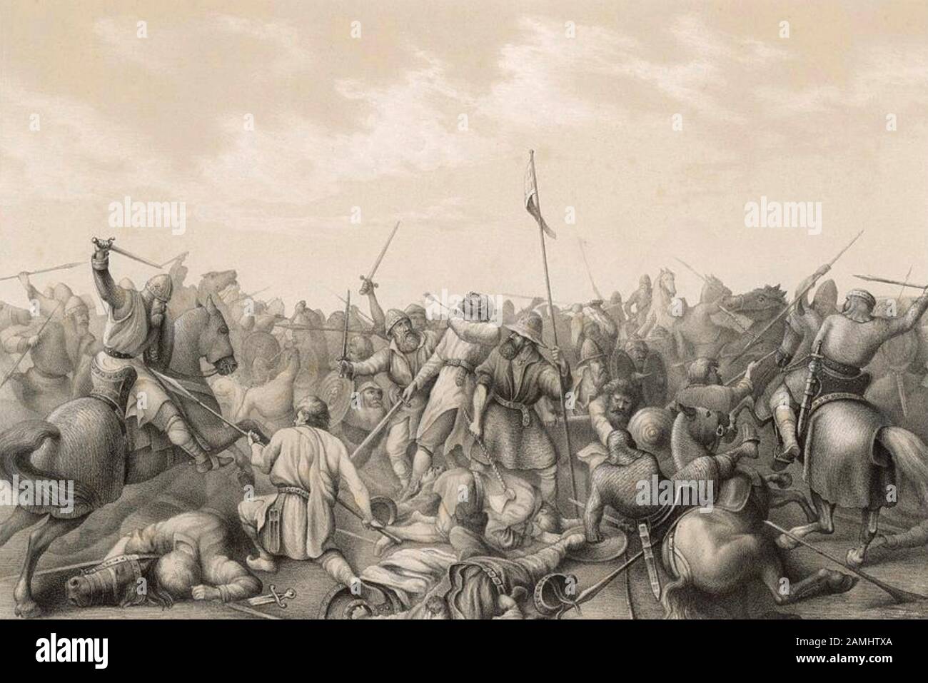 Bataille DE STAMFORD BRIDGE, Yorkshire, 25 septembre 1066 Banque D'Images