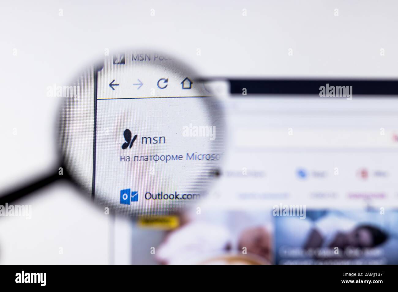 Saint-Petersburg, Russie - 10 janvier 2020: Page du site MSN sur l'affichage d'un ordinateur portable avec logo, éditorial illustratif Banque D'Images