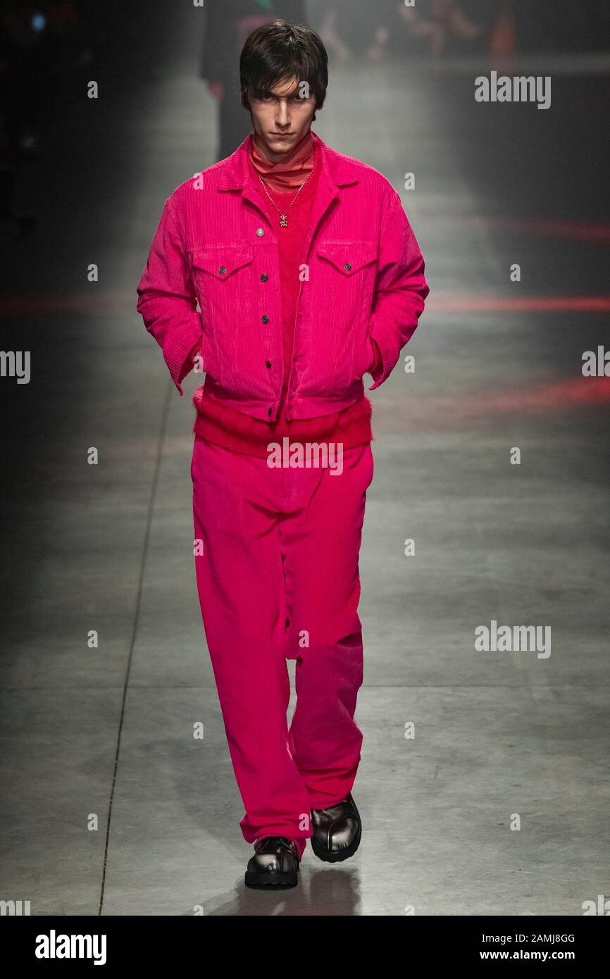 Milan, Italie. 12 janvier 2020. Msgm Automne/Hiver 2020/2021 Piste Pendant La Semaine De La Mode De Milan Hommes‚Äôs Janvier 2020 - Milan, Italie 12/01/2020 | Utilisation Dans Le Monde Crédit: Dpa/Alay Live News Banque D'Images