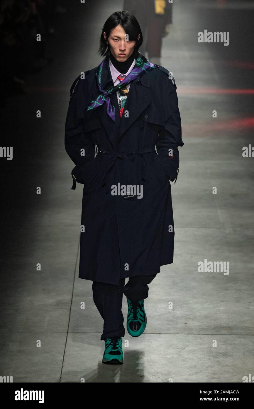 Milan, Italie. 12 janvier 2020. Msgm Automne/Hiver 2020/2021 Piste Pendant La Semaine De La Mode De Milan Hommes‚Äôs Janvier 2020 - Milan, Italie 12/01/2020 | Utilisation Dans Le Monde Crédit: Dpa/Alay Live News Banque D'Images