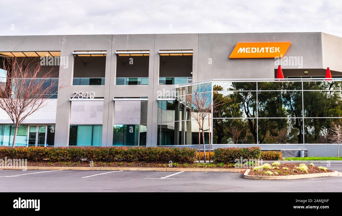 12 janvier 2020 San Jose / CA / USA - siège de MediaTek dans la Silicon Valley; MediaTek Inc. Est une société taïwanaise de semi-conducteurs Banque D'Images