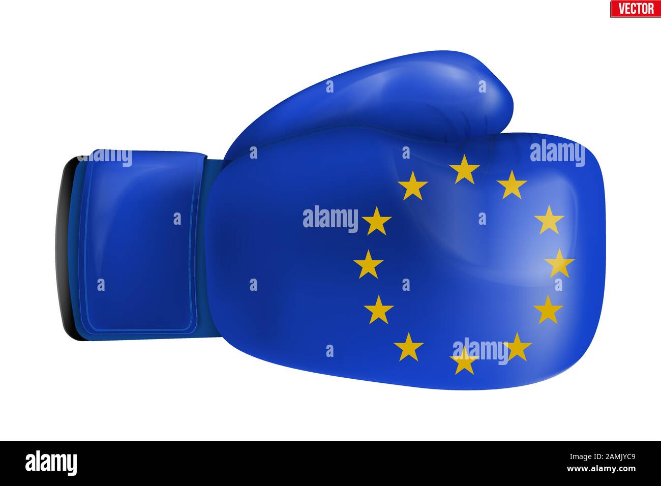 Gants de boxe avec drapeau UE Illustration de Vecteur